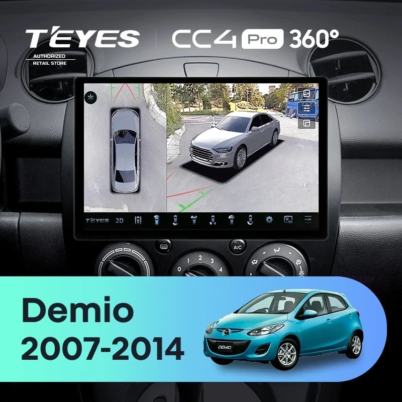 Штатная магнитола Teyes CC4 Pro 360 8/128 Mazda Demio DE (2007-2014) (11")