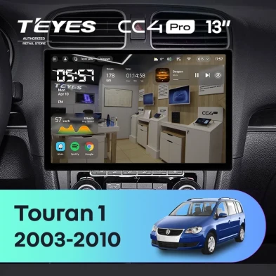 Штатная магнитола Teyes CC4 Pro 8/128 Volkswagen Touran 1 (2003-2010) (13")