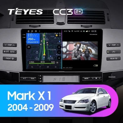 Штатная магнитола Teyes CC3 2K 6/128 Toyota Mark X X120 (2004-2009) Правый руль