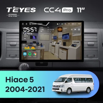 Штатная магнитола Teyes CC4 Pro 8/128 Toyota Hiace XH10 H200 (2004-2021) (11")