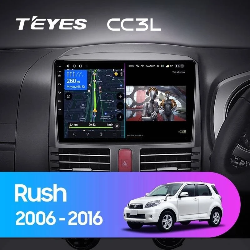 Штатная магнитола Teyes CC3L 4/32 Toyota Rush J200 (2006-2016) Правый руль