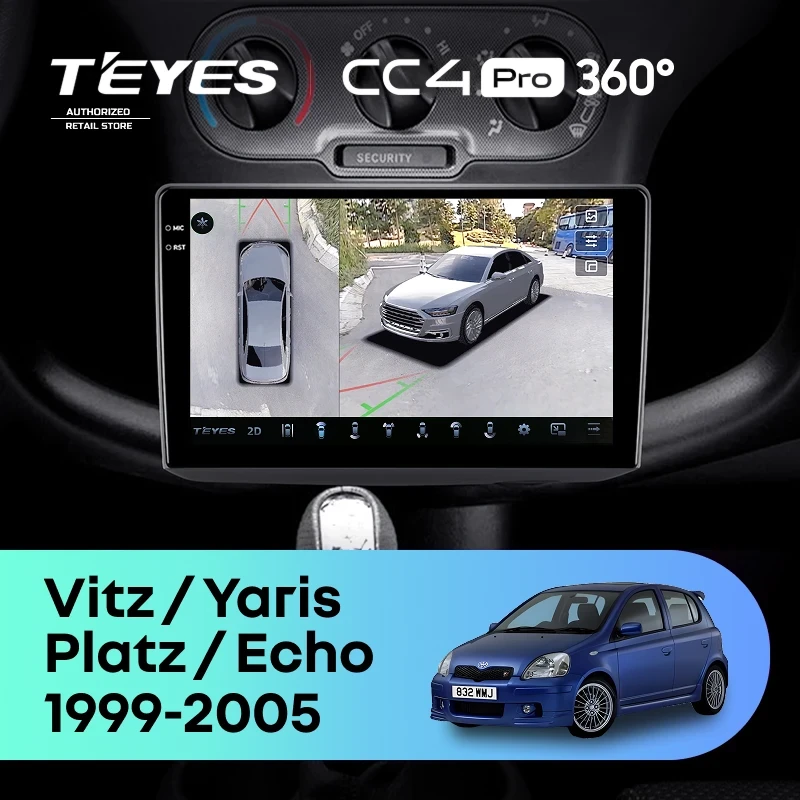 Штатная магнитола Teyes CC4 Pro 360 8/128 Toyota Echo (1999-2005) F1
