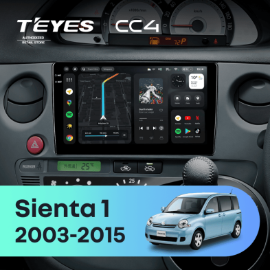 Штатная магнитола Teyes CC4 6/64 Toyota Sienta 1 (2003-2015)