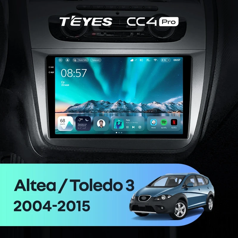 Штатная магнитола Teyes CC4 Pro 8/128 Seat Altea (2004-2015)