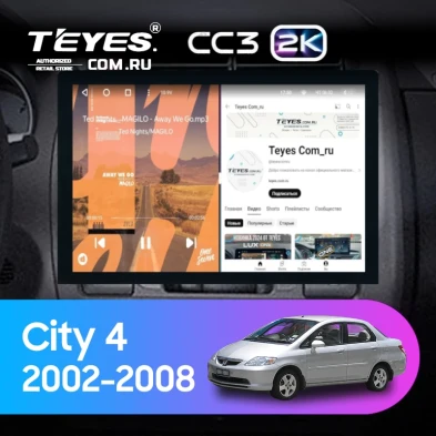 Штатная магнитола Teyes CC3 2K 6/128 Honda City 4 (2002-2008) (13")