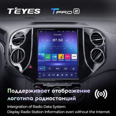 Штатная магнитола Tesla style Teyes TPRO 2 4/64 Volkswagen Tiguan 1 NF (2007-2016)