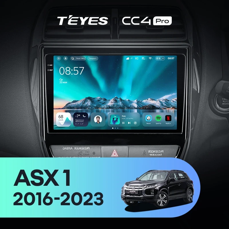 Штатная магнитола Teyes CC4 Pro 8/128 Mitsubishi ASX (2016-2026) Тип-B Правый руль