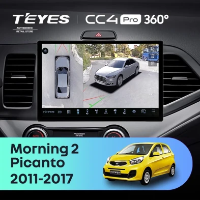 Штатная магнитола Teyes CC4 Pro 360 8/128 Kia Picanto (2011-2017) (11")