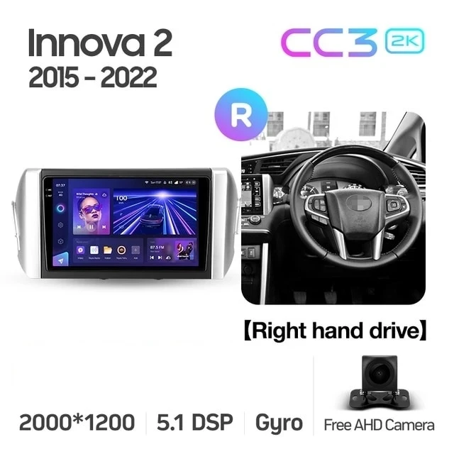 Штатная магнитола Teyes CC3 2K 360 6/128 Toyota Innova 2 (2015-2022) Правый руль