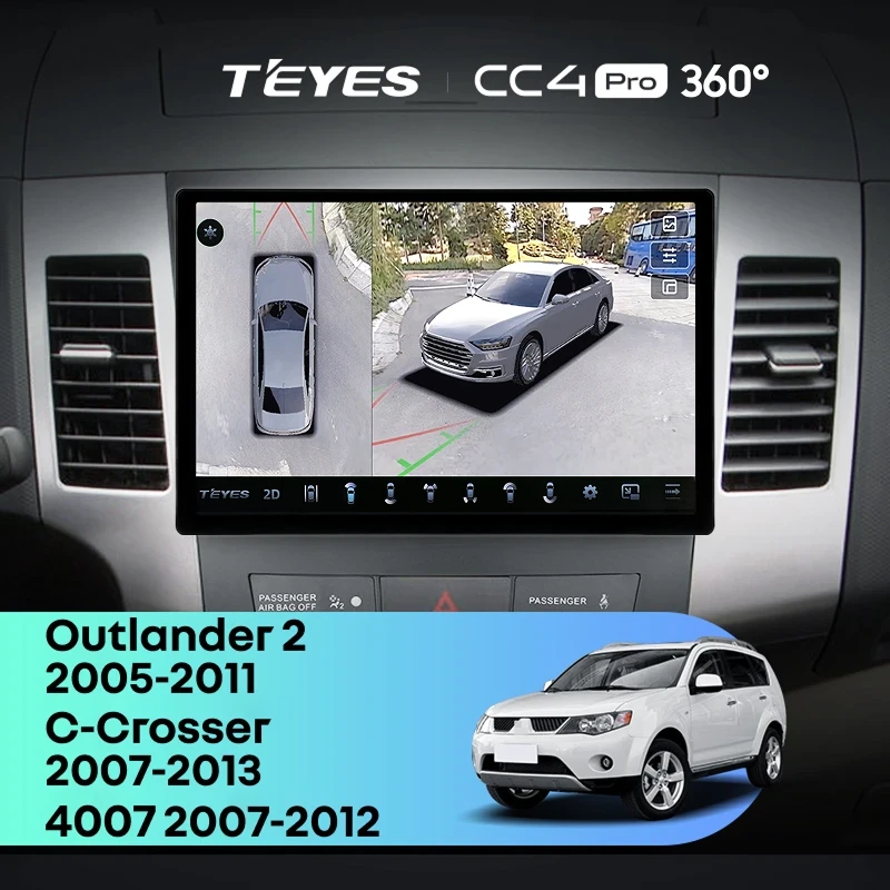 Штатная магнитола Teyes CC4 Pro 360 12/256 Peugeot 4007 (2007-2012) Тип-B (11")