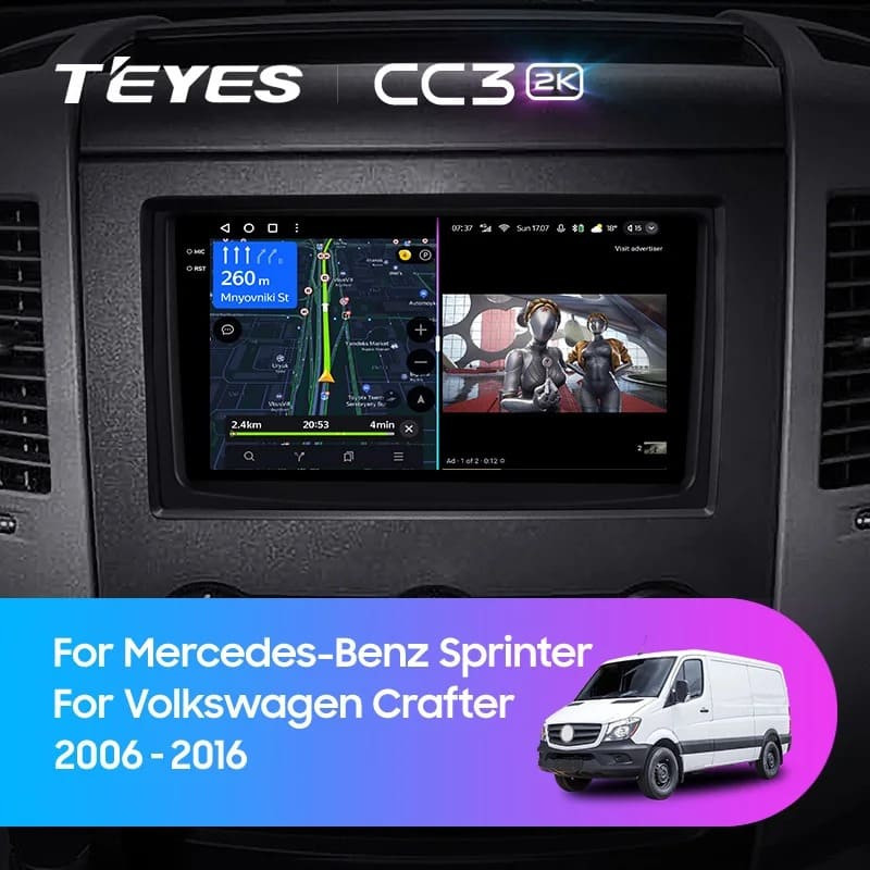 Штатная магнитола Teyes CC3 2K 4/64 Mercedes-Benz Sprinter (2006-2016) F2