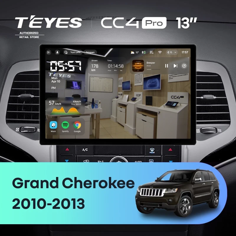 Штатная магнитола Teyes CC4 Pro 12/256 Jeep Grand Cherokee WK2 (2010-2013) (13")