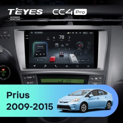 Штатная магнитола Teyes CC4 Pro 12/256 Toyota Prius XW30 (2009-2015)