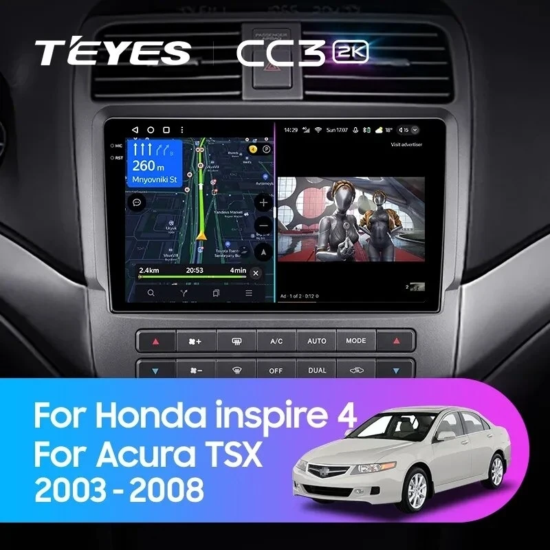 Штатная магнитола Teyes CC3 2K 360 6/128 Honda inspire 4 (2003-2007)
