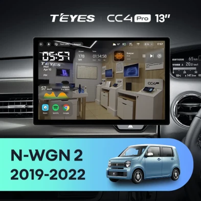 Штатная магнитола Teyes CC4 Pro 12/256 Honda N-WGN 2 (2019-2022) Правый руль (13")