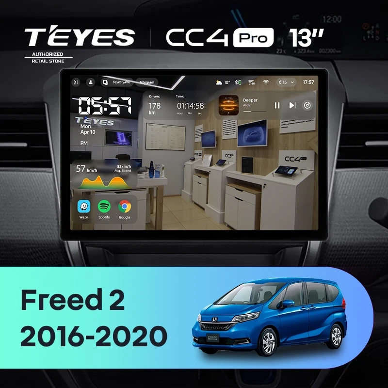 Штатная магнитола Teyes CC4 Pro 8/128 Honda Freed 2 (2016-2020) (13")