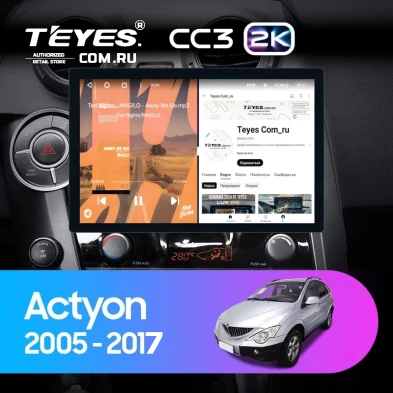 Штатная магнитола Teyes CC3 2K 4/64 SsangYong Actyon Sports (2005-2017) (11")