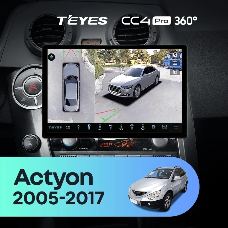 Штатная магнитола Teyes CC4 Pro 360 12/256 SsangYong Actyon Sports (2005-2017) (11")