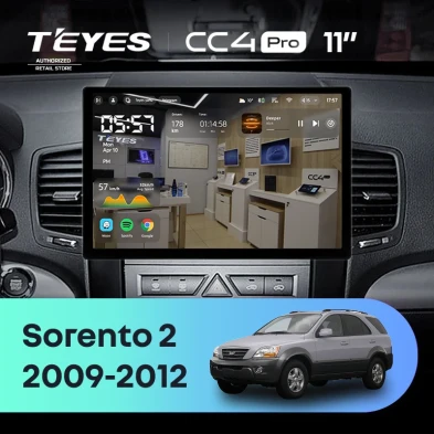 Штатная магнитола Teyes CC4 Pro 8/128 Kia Sorento 2 XM (2009-2012) Тип-A (11")
