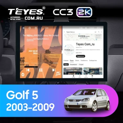 Штатная магнитола Teyes CC3 2K 4/64 Volkswagen Golf 5 (2003-2009) F2 (13")