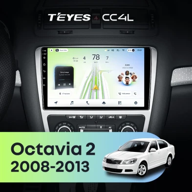 Штатная магнитола Teyes CC4L 6/64 Skoda Octavia 2 A5 (2008-2013) Серая