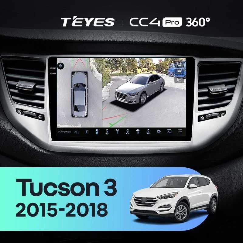 Штатная магнитола Teyes CC4 Pro 360 12/256 Hyundai Tucson 3 (2015-2018) Тип-B