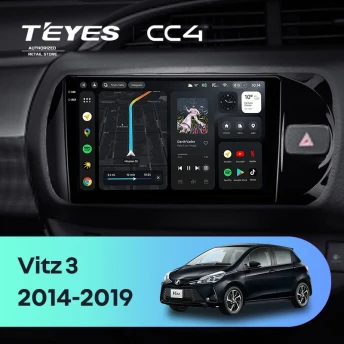 Штатная магнитола Teyes CC4 8/128 Toyota Vitz III XP130 (2014-2019) Правый руль