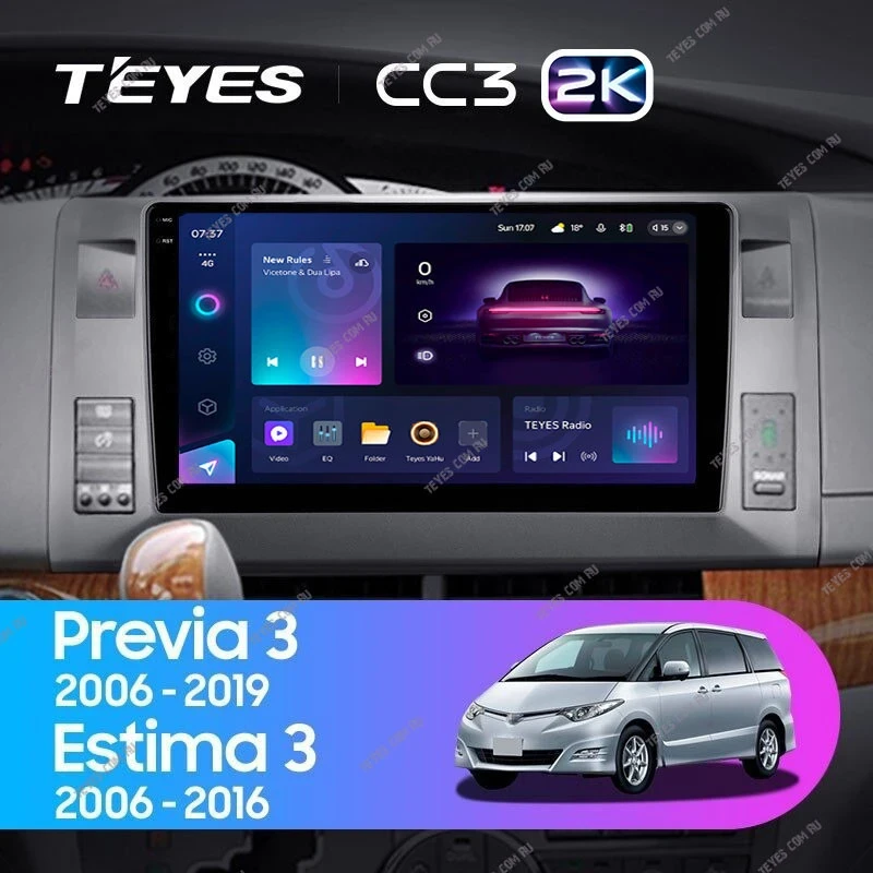 Штатная магнитола Teyes CC3 2K 360 6/128 Toyota Previa, Estima AHR20 XR50 (2006-2019)