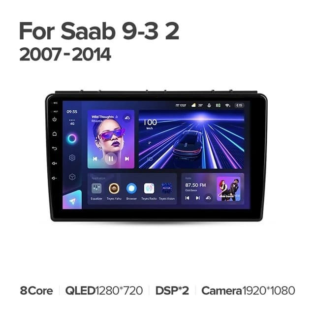 Штатная магнитола Teyes CC3L 4/64 Saab 9-3 2 (2007-2014)