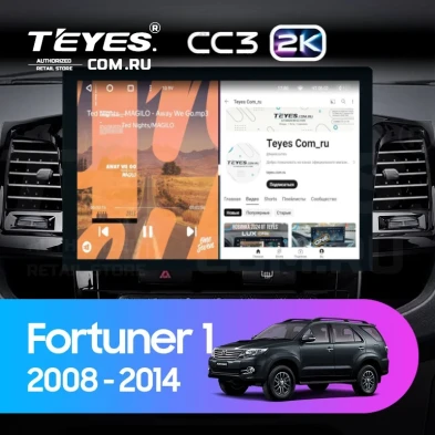 Штатная магнитола Teyes CC3 2K 4/64 Toyota Fortuner (2008-2014) F1 (13")