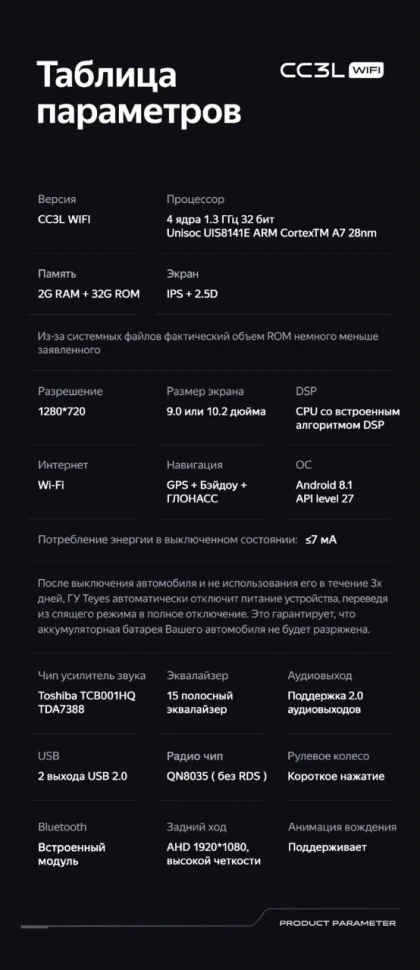 Штатная магнитола Teyes CC3L WiFi 2/32 Peugeot 308 (2007-2015)