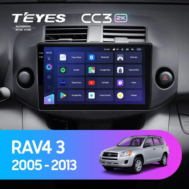 Штатная магнитола Teyes CC3 2K 360 6/128 Toyota RAV4 3 XA30 (2005-2013) F2 10"