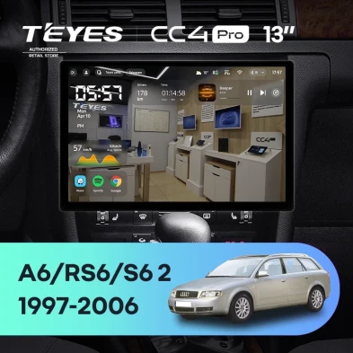 Штатная магнитола Teyes CC4 Pro 8/128 Audi S6 2 (1999-2004) (13")