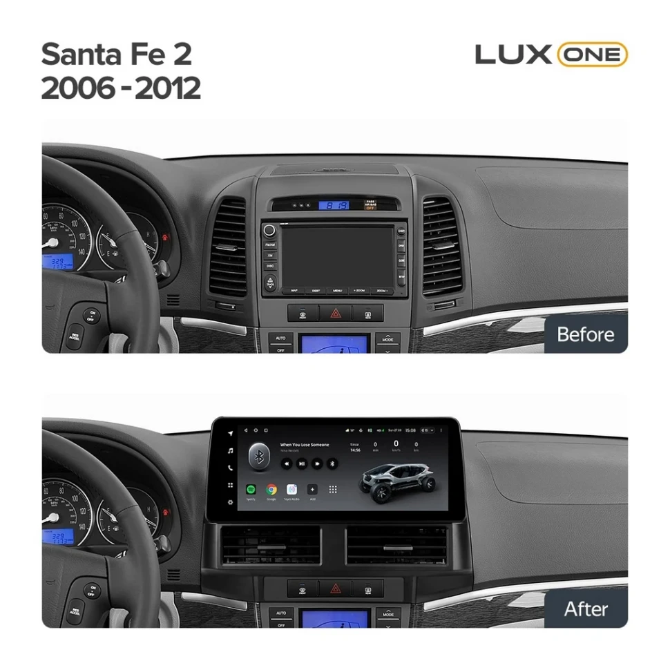 Переходная рамка Hyundai Santa Fe 2 (2006-2012) (12,3")