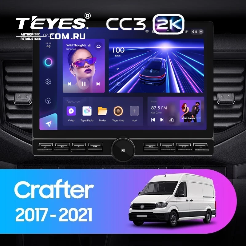 Штатная магнитола Teyes CC3 2K 6/128 Volkswagen Crafter (2017-2021) (13" с кнопками)