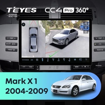 Штатная магнитола Teyes CC4 Pro 360 8/128 Toyota Mark X X120 (2004-2009) Правый руль (11")
