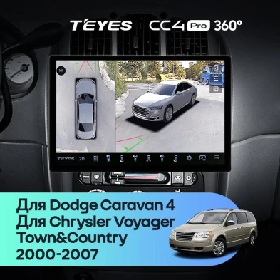 Штатная магнитола Teyes CC4 Pro 360 8/128 Dodge Caravan 4 (2000-2007) Тип-B (13")