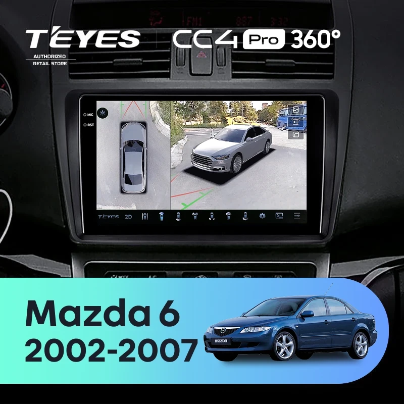 Штатная магнитола Teyes CC4 Pro 360 12/256 Mazda 6 GG (2002-2007)