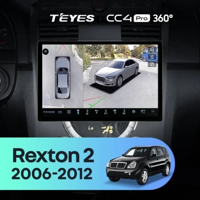 Штатная магнитола Teyes CC4 Pro 360 8/128 SsangYong Rexton Y250 2 (2006-2012) (11")