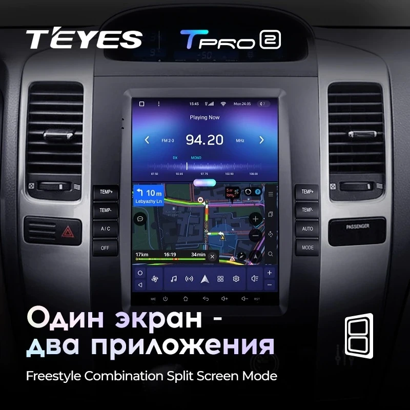 Штатная магнитола Tesla style Teyes TPRO 2 4/64 Toyota Land Cruiser Prado 120 (2002-2009) Тип-B