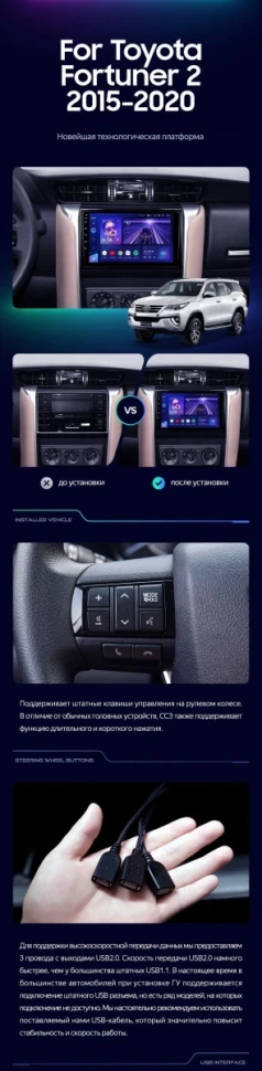 Штатная магнитола Teyes CC3 2K 4/32 Toyota Fortuner 2 (2015-2024)