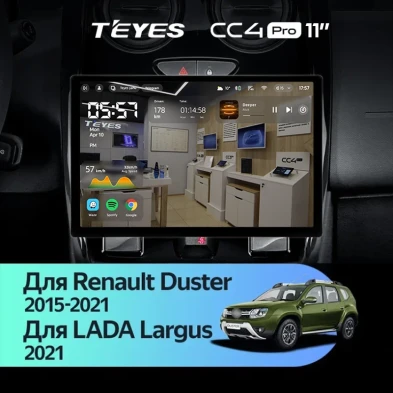 Штатная магнитола Teyes CC4 Pro 12/256 Renault Duster (2015-2021) F1 (11")
