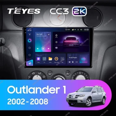 Штатная магнитола Teyes CC3 2K 6/128 Mitsubishi Outlander 1 (2002-2008) F1