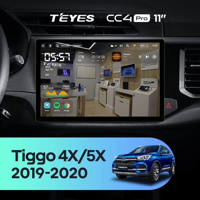 Штатная магнитола Teyes CC4 Pro 12/256 Chery Tiggo 4X 5X (2019-2020) (11")