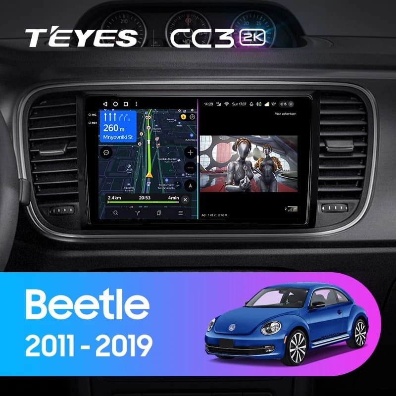 Штатная магнитола Teyes CC3 2K 4/64 Volkswagen Beetle A5 (2011-2019)