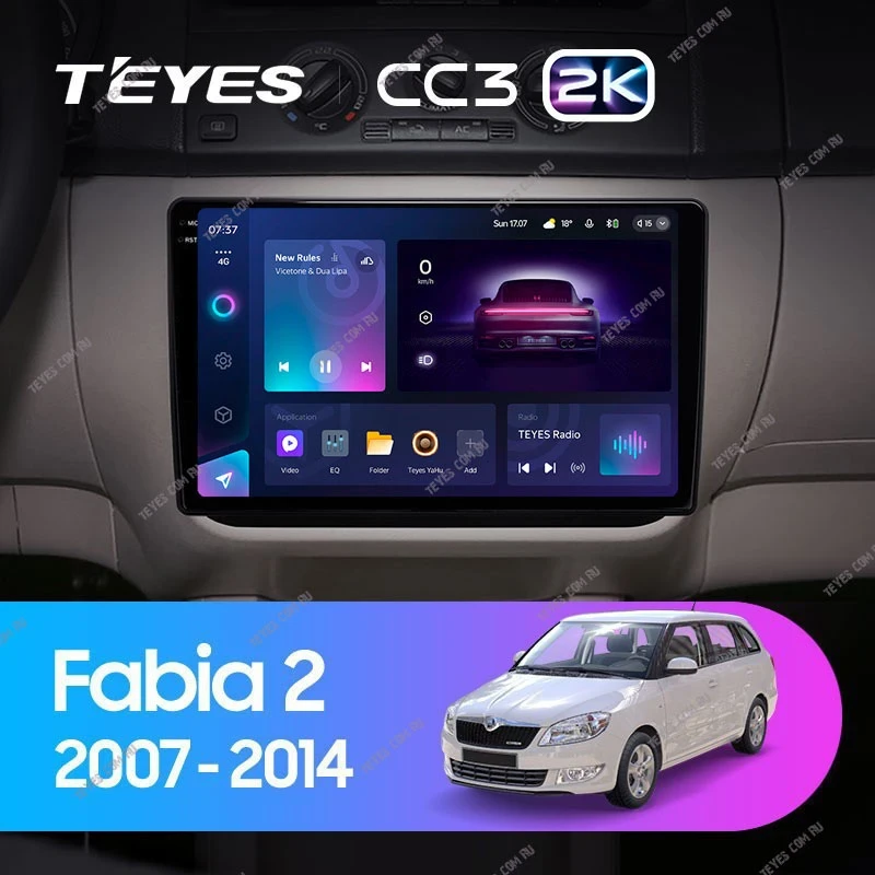 Штатная магнитола Teyes CC3 2K 6/128 Skoda Fabia 2 (2007-2014)