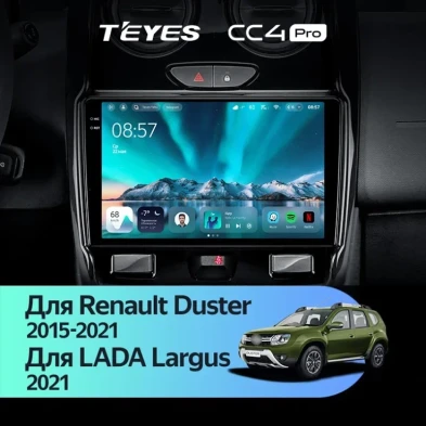 Штатная магнитола Teyes CC4 Pro 12/256 Renault Duster (2015-2021) F1