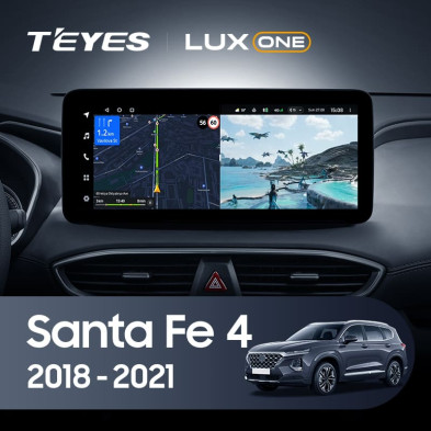 Штатная магнитола Teyes LUX ONE 4/64 Hyundai Santa Fe 4 (2018-2021)