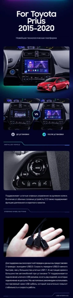 Штатная магнитола Teyes CC3L 4/32 Toyota Prius XW50 (2015-2020)