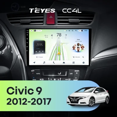 Штатная магнитола Teyes CC4L 6/64 Honda Civic 9 FK FB (2012-2017)